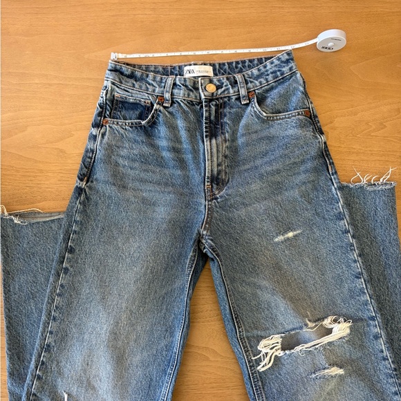 Zara Dark Wash High Rise Wide Leg Jeans - Picture 1 of 4